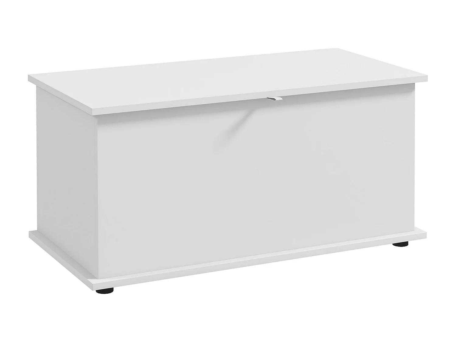 Coffre malle de rangement coffre à jouets dim. 80L x 40l x 40H cm panneaux particules blanc