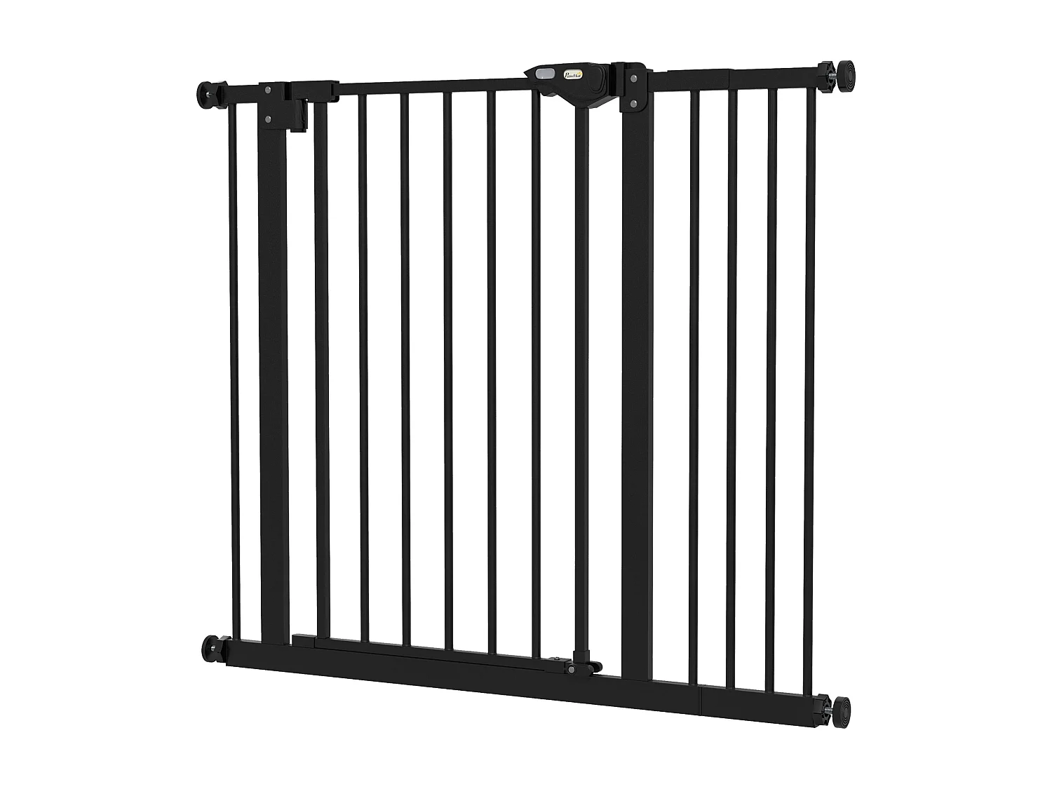 Barrière de sécurité chien - porte double verrouillage - L.94 cm max. - sans perçage - métal noir