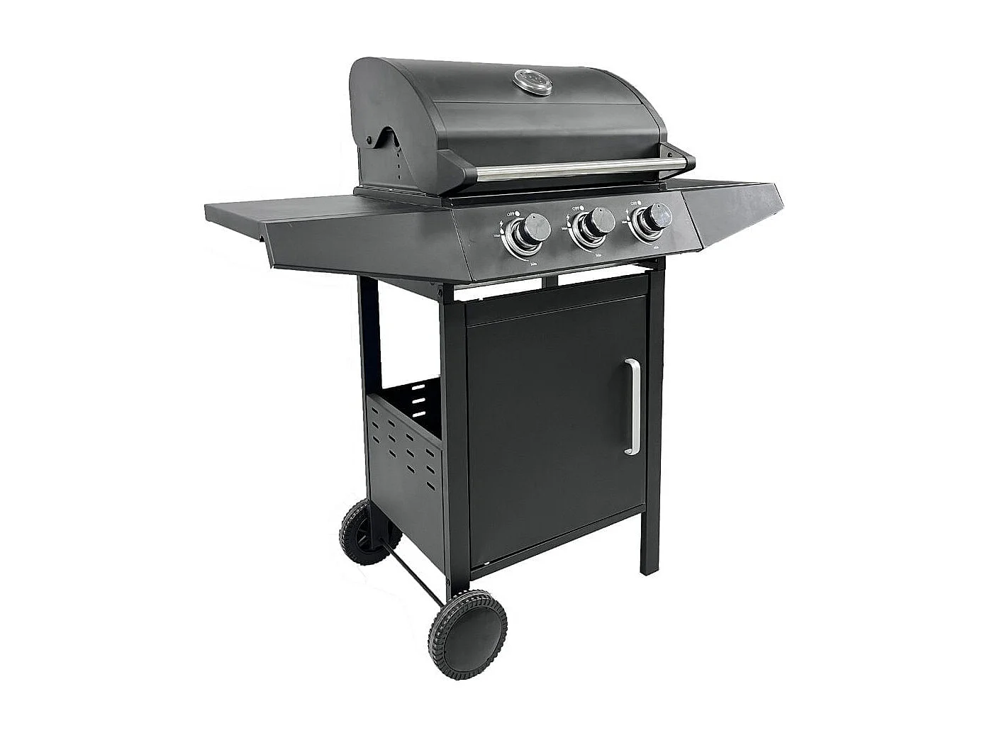 Barbacoa de gas Pegaso Hannover Grill 3 fuegos 110x110x46 cm negro