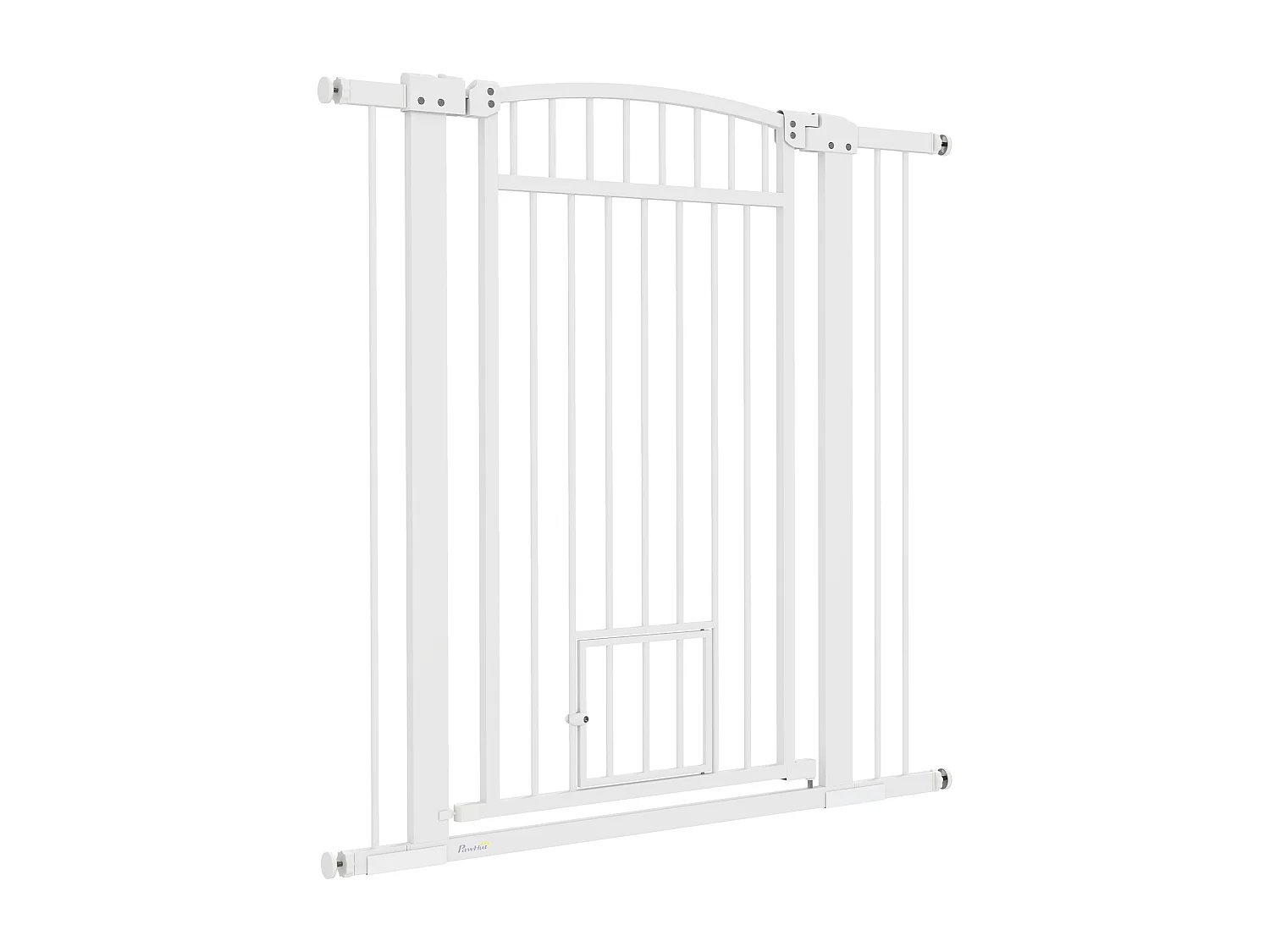 Barrière de sécurite chien extensible L.76-104 cm double verrouillage montage pression ou perçage blanc