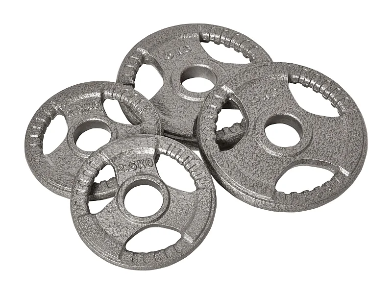 Disques de poids 2,5/2,5/5/5 Kg - 4 poids de musculation - dia. trou 5,4 cm - acier