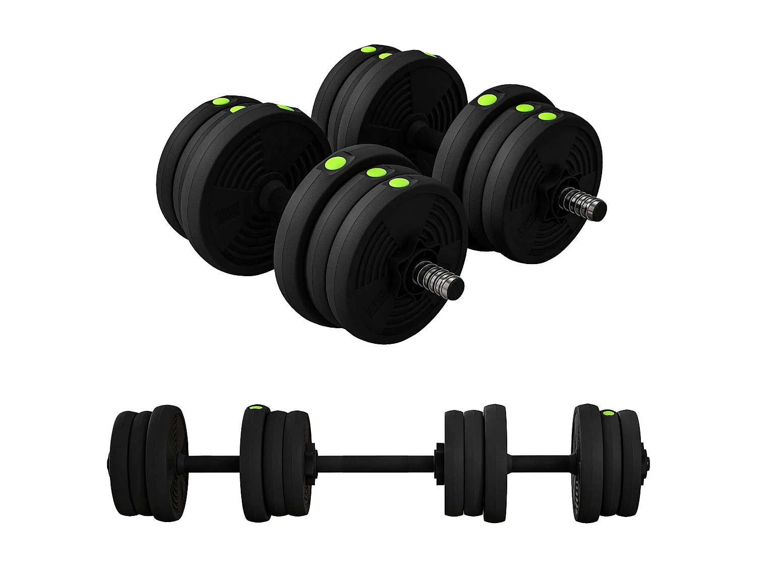 Pack de 2 mancuernas Go Sportnow 20kg 2 en 1 negro