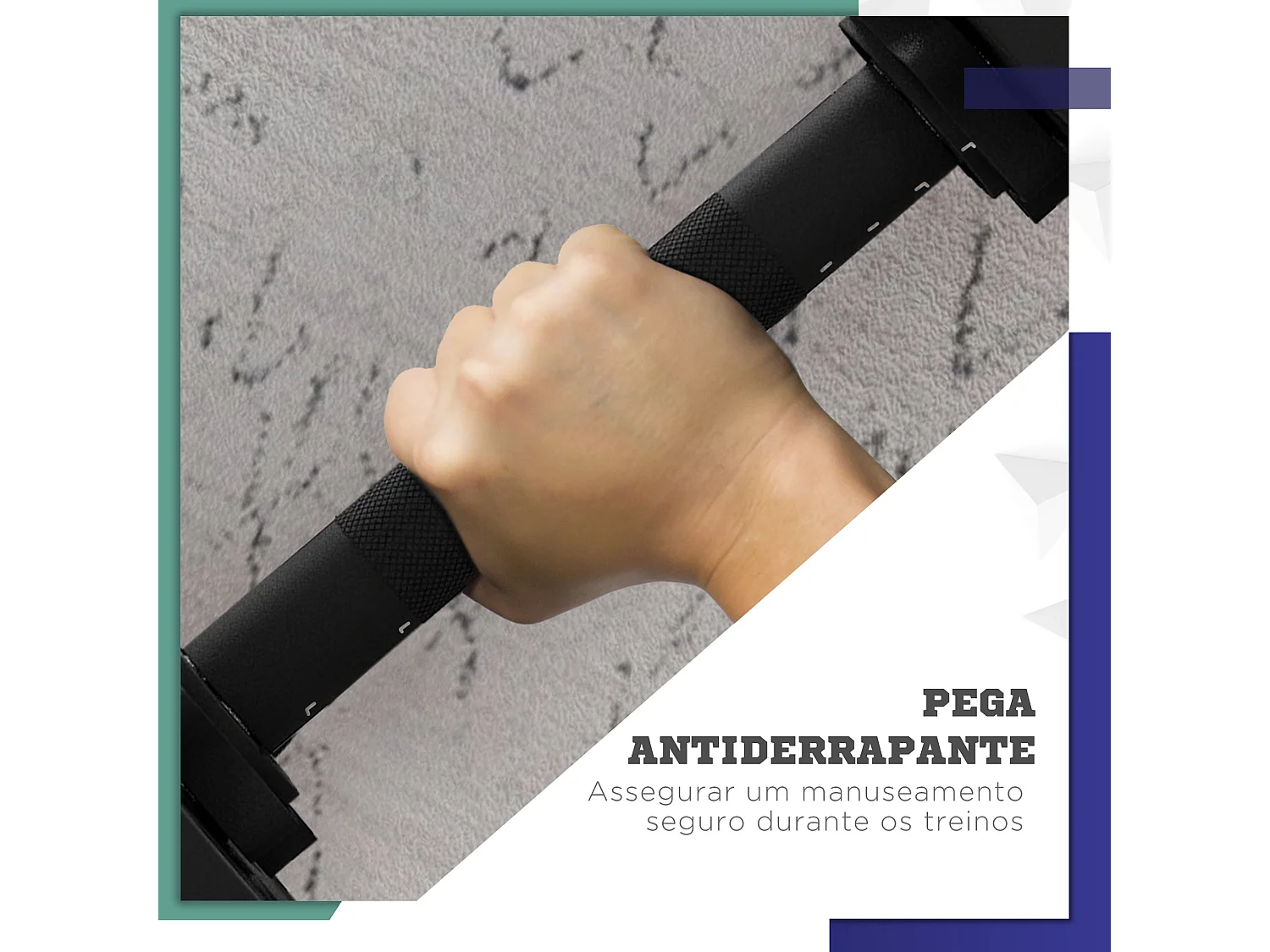 SPORTNOW Kit de Halteres 20kg 2 em 1 com Barra Antiderrapante para Treino em Casa e Escritório