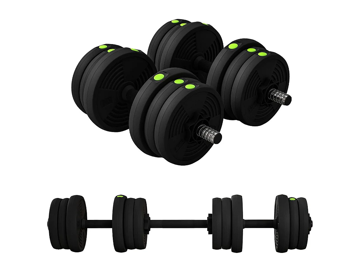 Pack de 2 mancuernas Go Sportnow 20kg 2 en 1 negro
