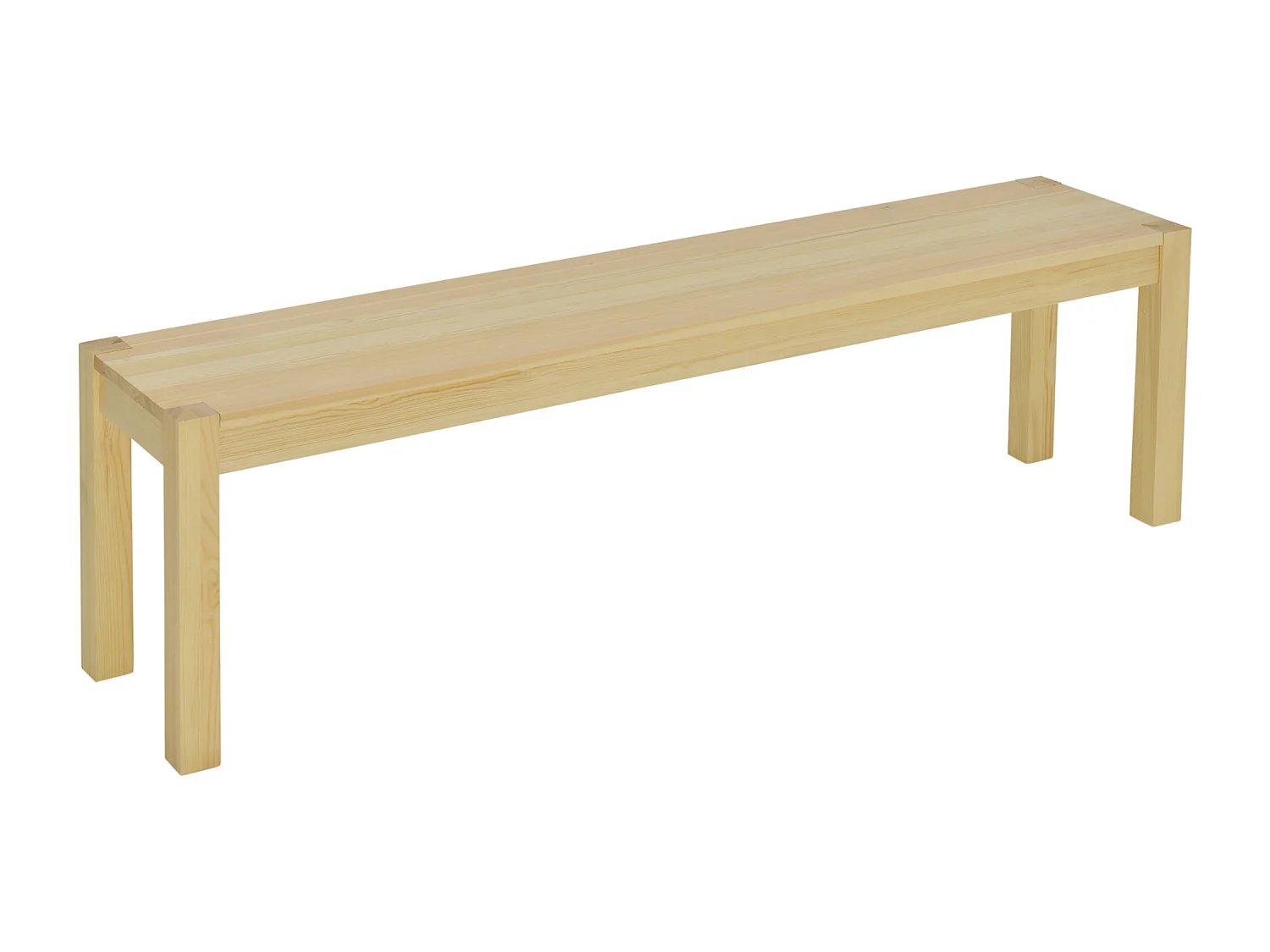 Banc bois intérieur 3 places pin naturel verni dim. 150 x 33 x 45 cm charge max. 330 Kg