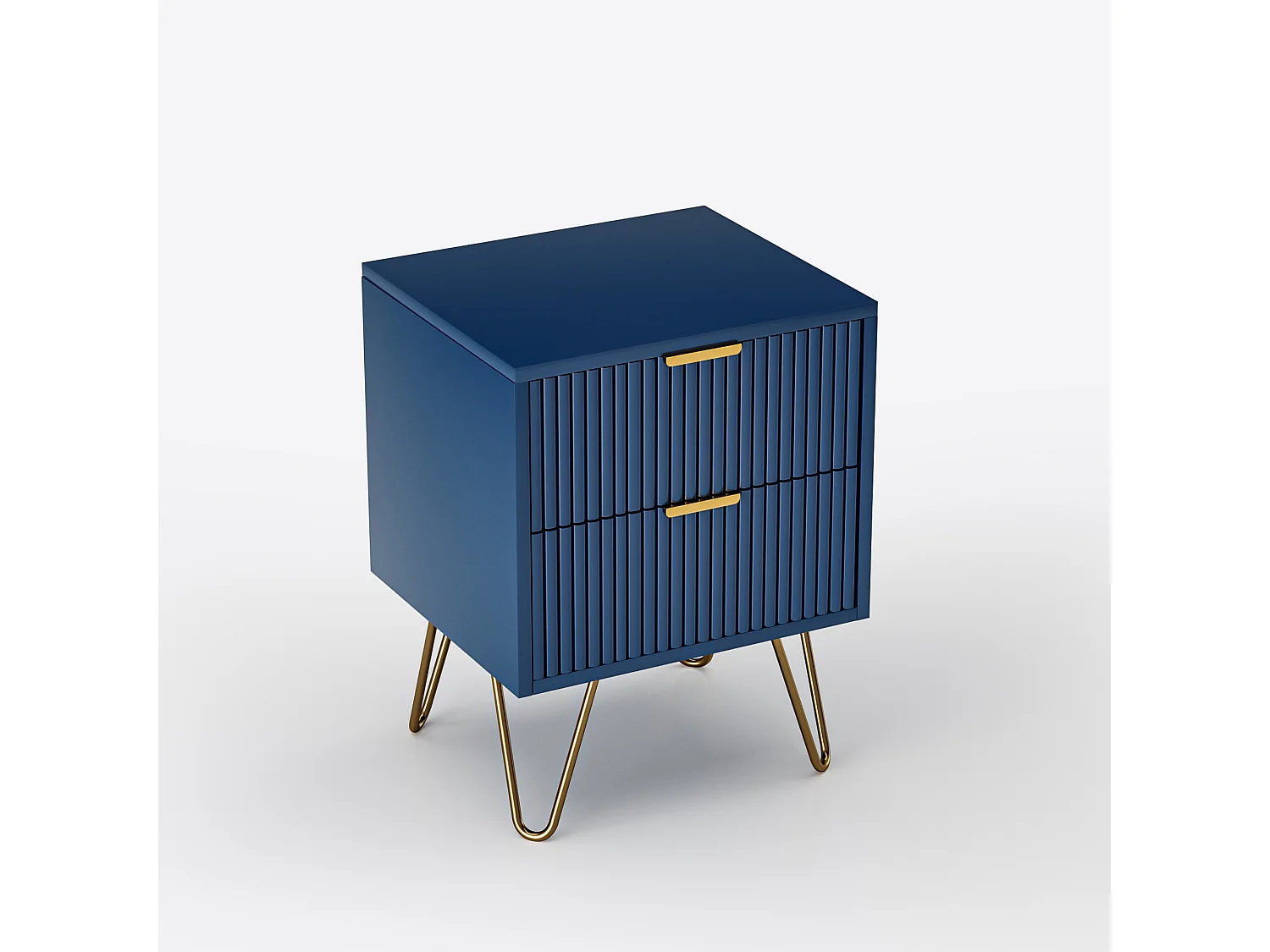 Ladekast met 2 lades, nachtkastje, dressoir, ladekast voor slaap- en woonkamer, 40 x 35,5 x 50 cm, blauw