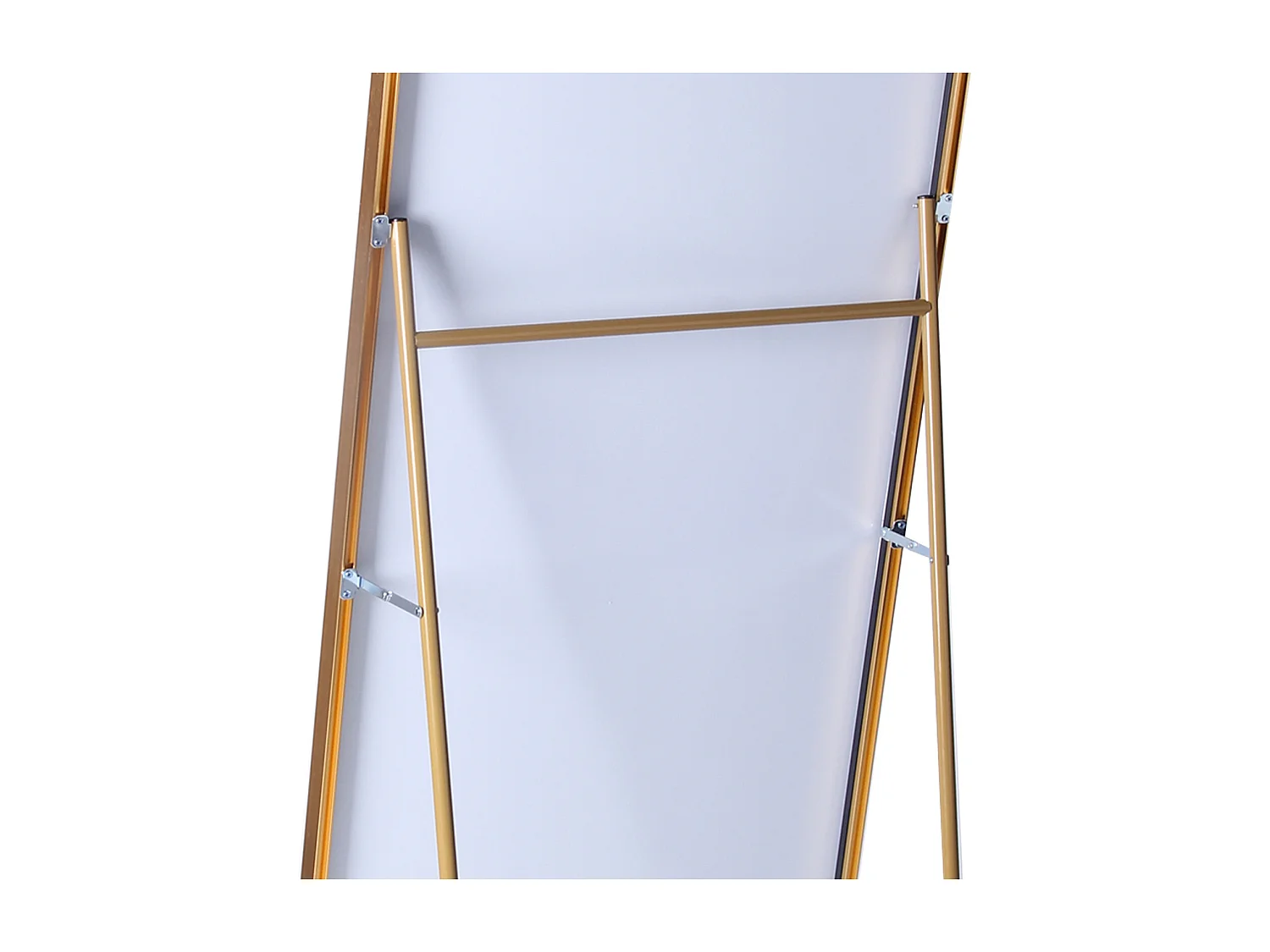 Miroir sur pied - Cadre en métal - 180 x 80 cm - Rectangulaire - pour salon ou dressing - Or