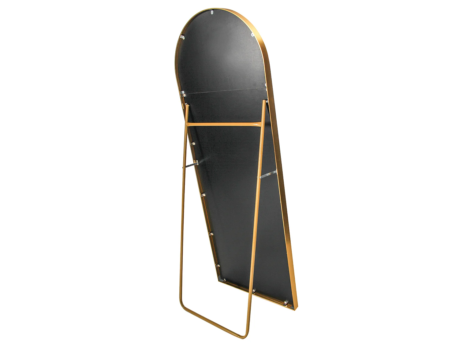 Espejo de cuerpo entero - 165 x 60 cm - Marco de metal - Arqueado - Para salón o vestidor - Dorado