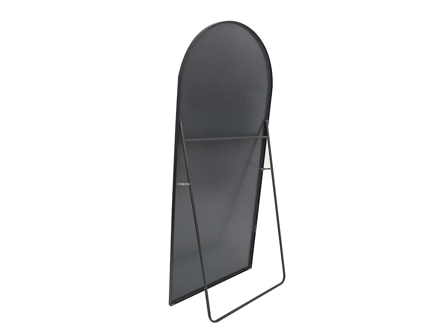 Miroir sur pied - Cadre en métal - 180 x 80 cm - arc - pour salon ou dressing - noir