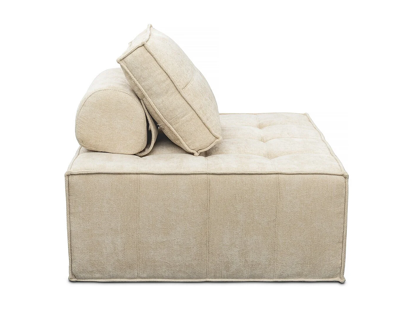 Set di 2 poltrone modulari "Velluto" in tessuto testurizzato - Beige