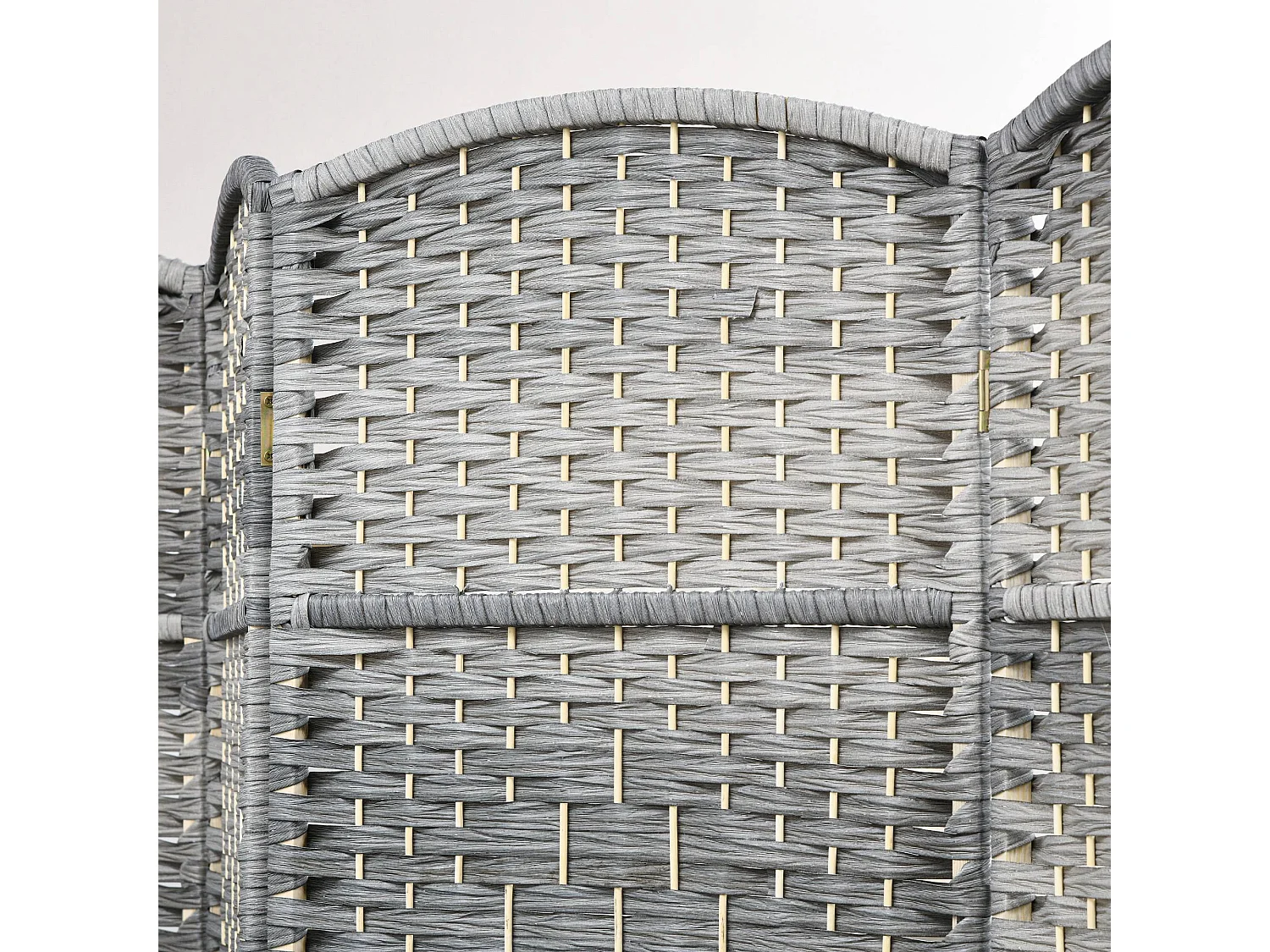 Paravent intérieur en bois 4 panneaux 180 x 180 cm séparateur de pièce pliable bois gris