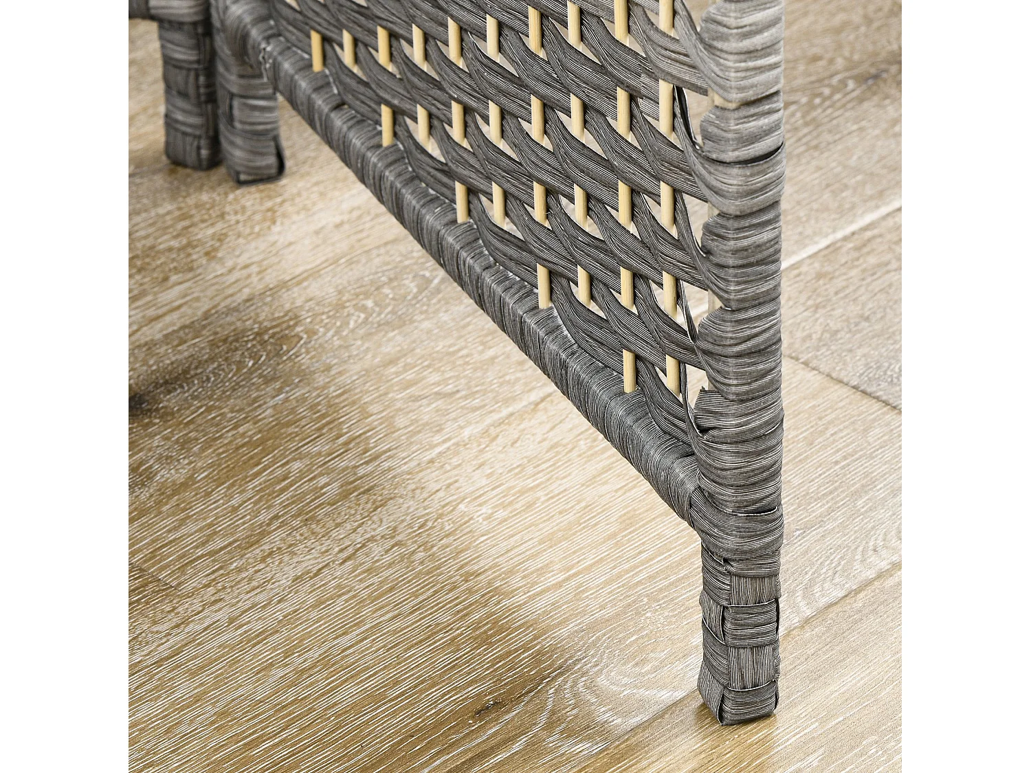 Paravent intérieur en bois 4 panneaux 180 x 180 cm séparateur de pièce pliable bois gris