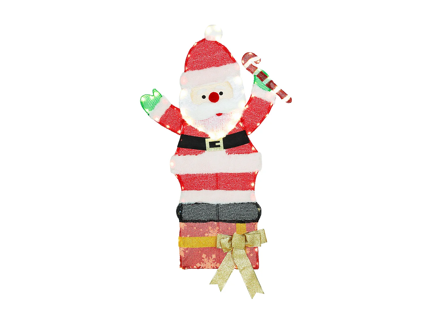 Père Noël lumineux H.93cm - 97 LEDs blanc chaud - décoration de Noël extérieure norme IP44