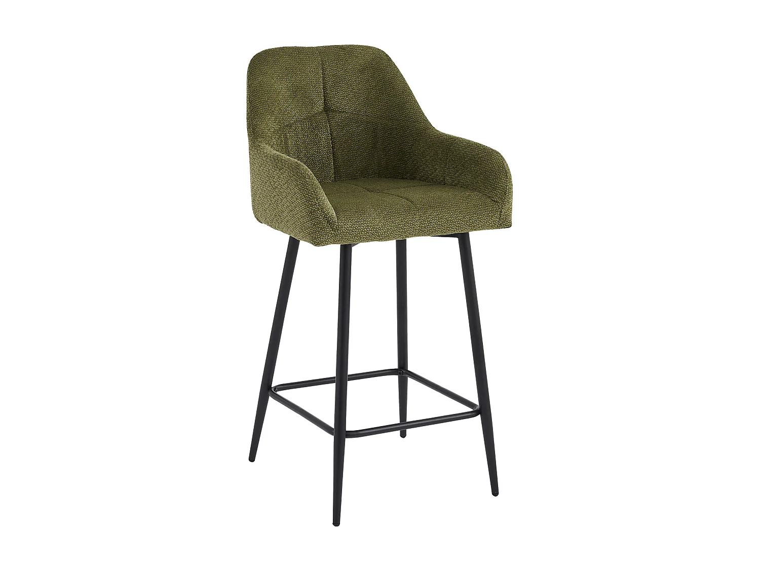 LEA-Fauteuil de bar en tissu Ikon Olive (x2)