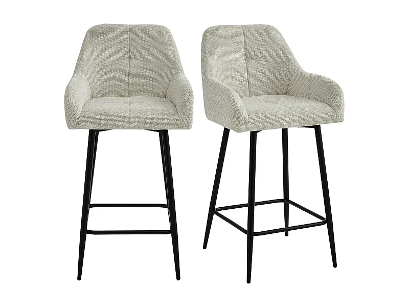 LEA-Sedia da bar in tessuto Ikon Beige (x2)