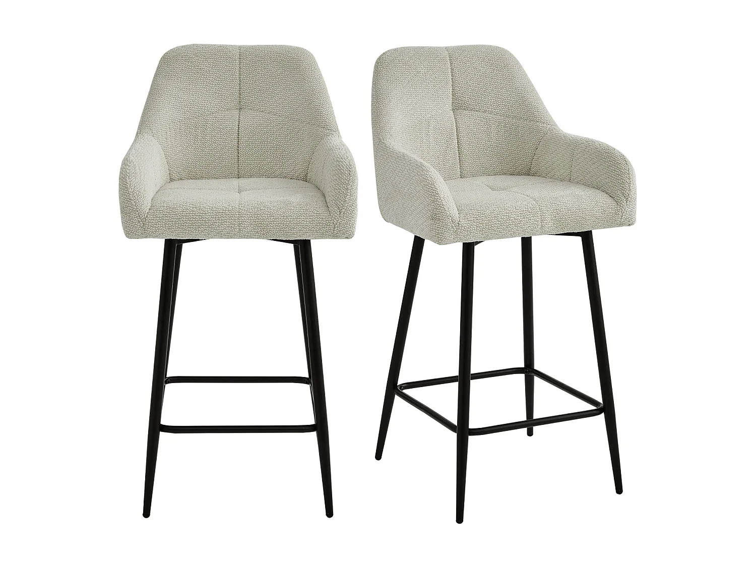 LEA-Sedia da bar in tessuto Ikon Beige (x2)