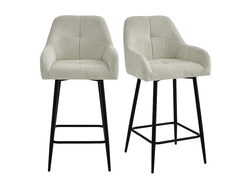 LEA-Silla de bar de tela Ikon Beige (x2)