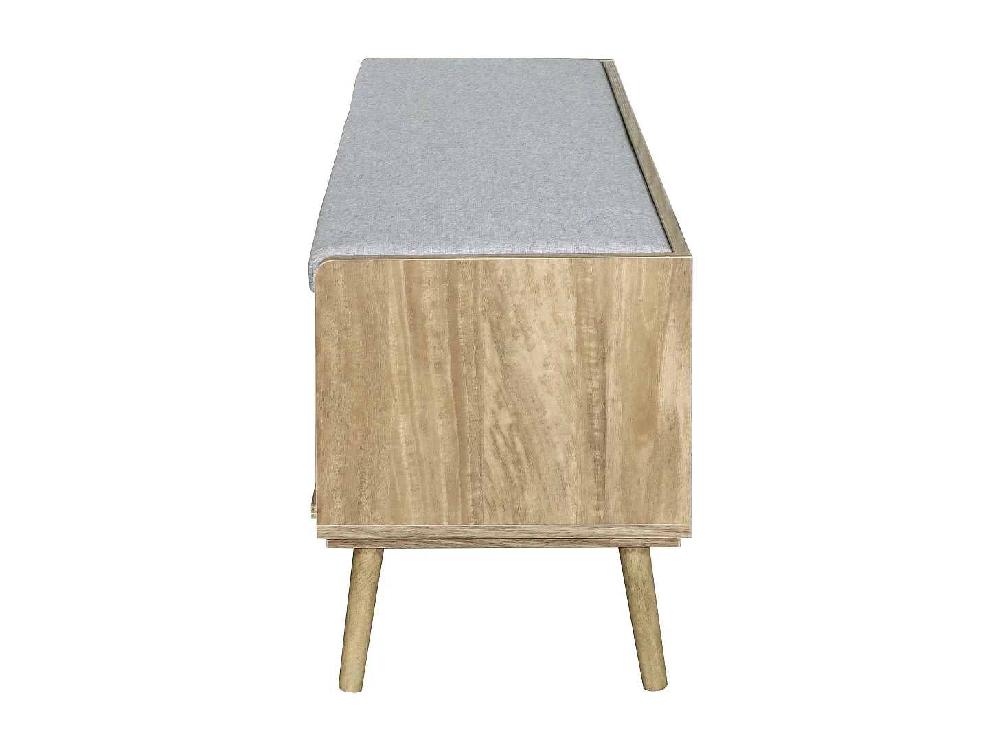 Banc à chaussures 1 porte avec façade en rotin L100 cm PALMO