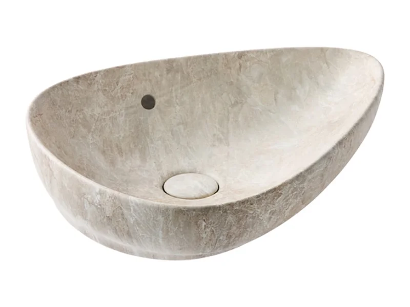 Vasque à poser asymétrique JACOB DELAFON Nouvelle Vague effet marbre douceur minérale