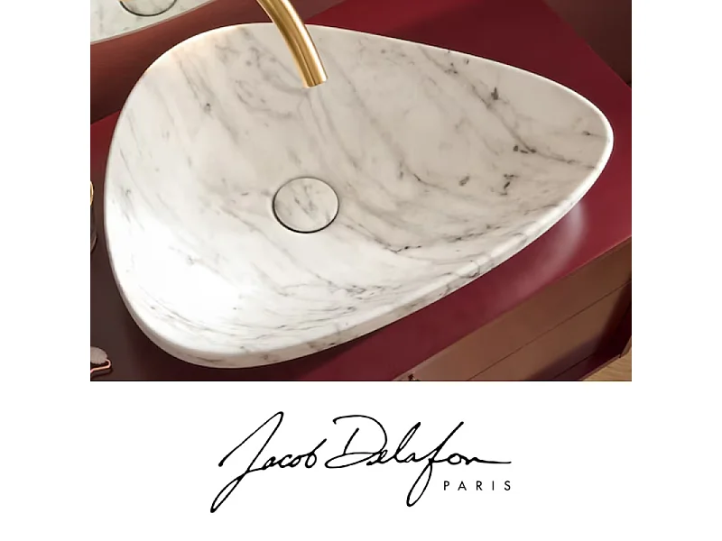 Vasque à poser asymétrique JACOB DELAFON Nouvelle Vague effet marbre marbre envoûtant