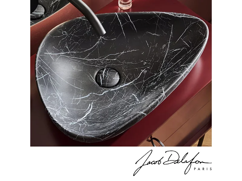 Vasque à poser asymétrique JACOB DELAFON Nouvelle Vague effet marbre marbre orage