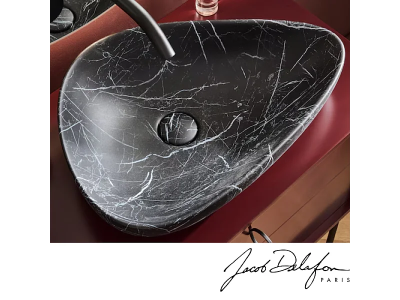 Vasque à poser asymétrique JACOB DELAFON Nouvelle Vague effet marbre marbre orage