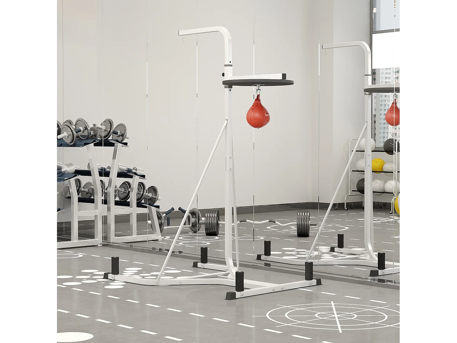 Support autoportant pour sac de frappe - support sac de boxe lestable - poire de vitesse intégrée