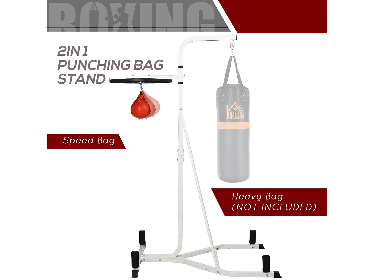 Support autoportant pour sac de frappe - support sac de boxe lestable - poire de vitesse intégrée