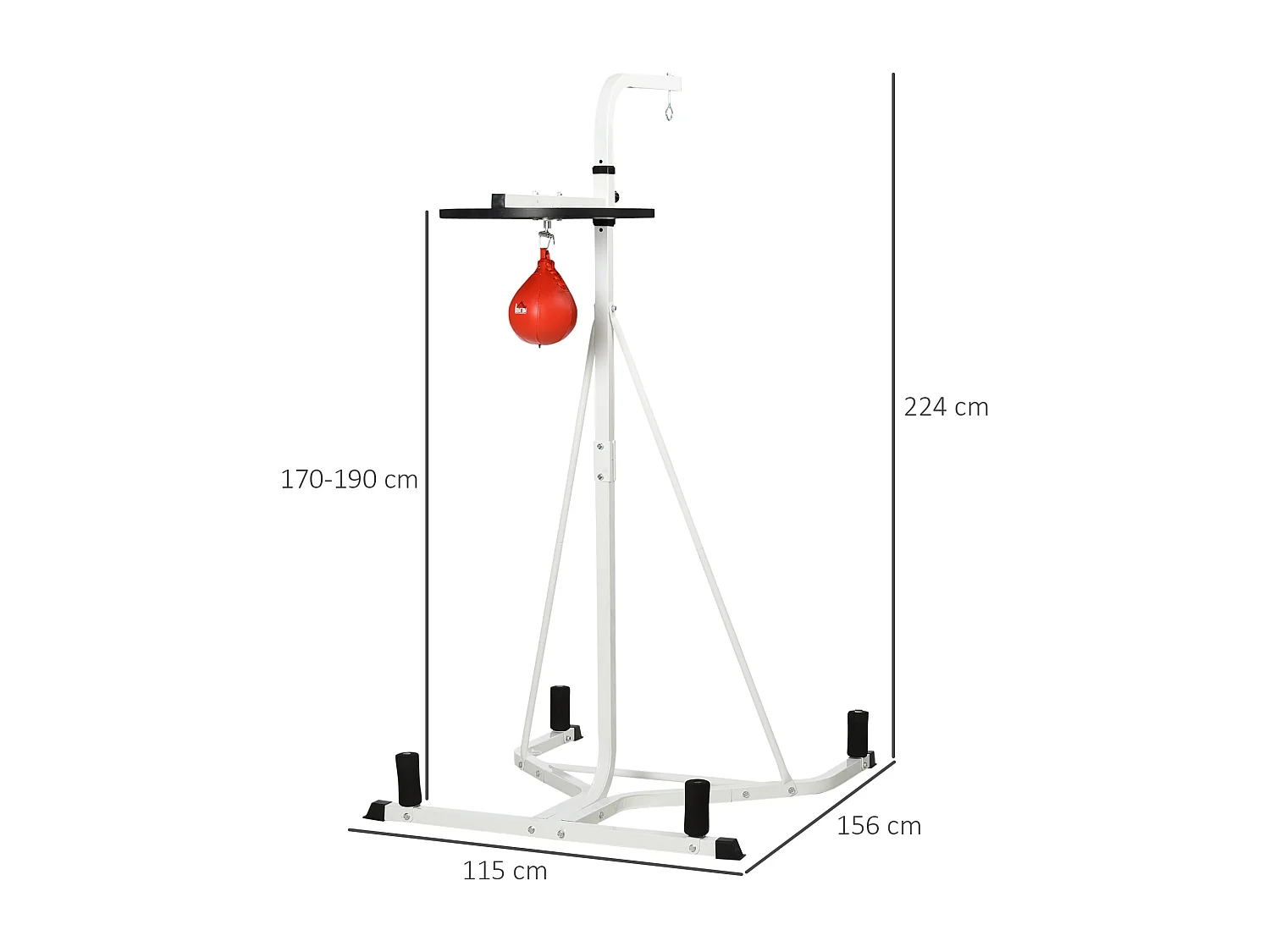 Support autoportant pour sac de frappe - support sac de boxe lestable - poire de vitesse intégrée