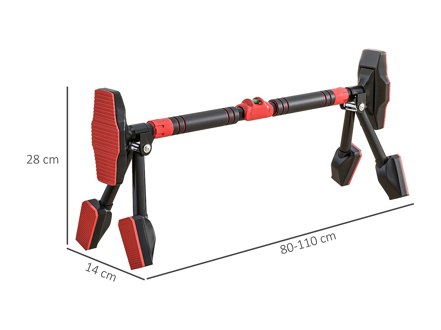 Barre de Traction SPORTNOW Réglable de 79 à 98 cm, Support à 6 Points, Capacité 225 kg - Noir