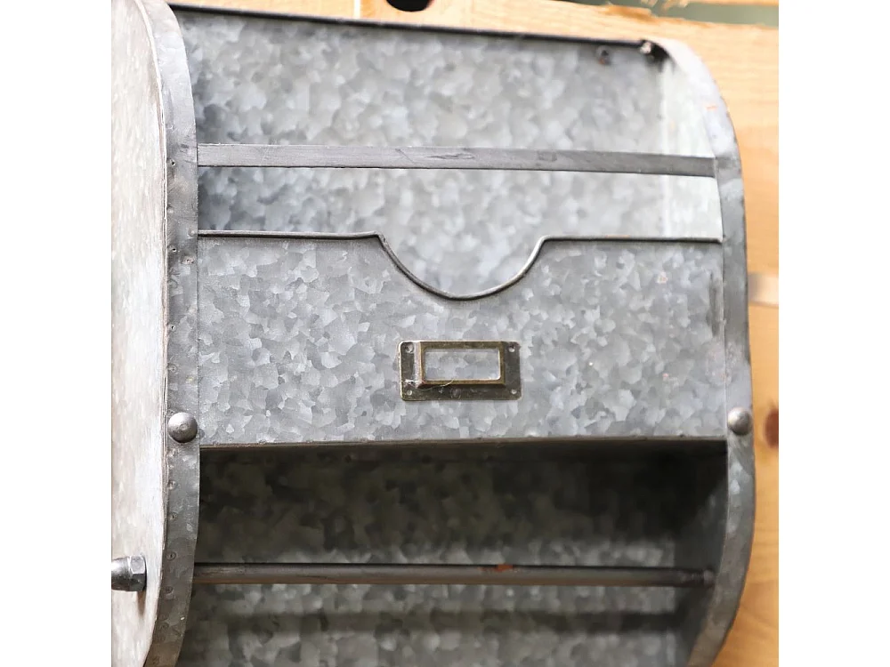 Etagère murale avec dérouleur en métal gris 35 x 20 x 10 cm