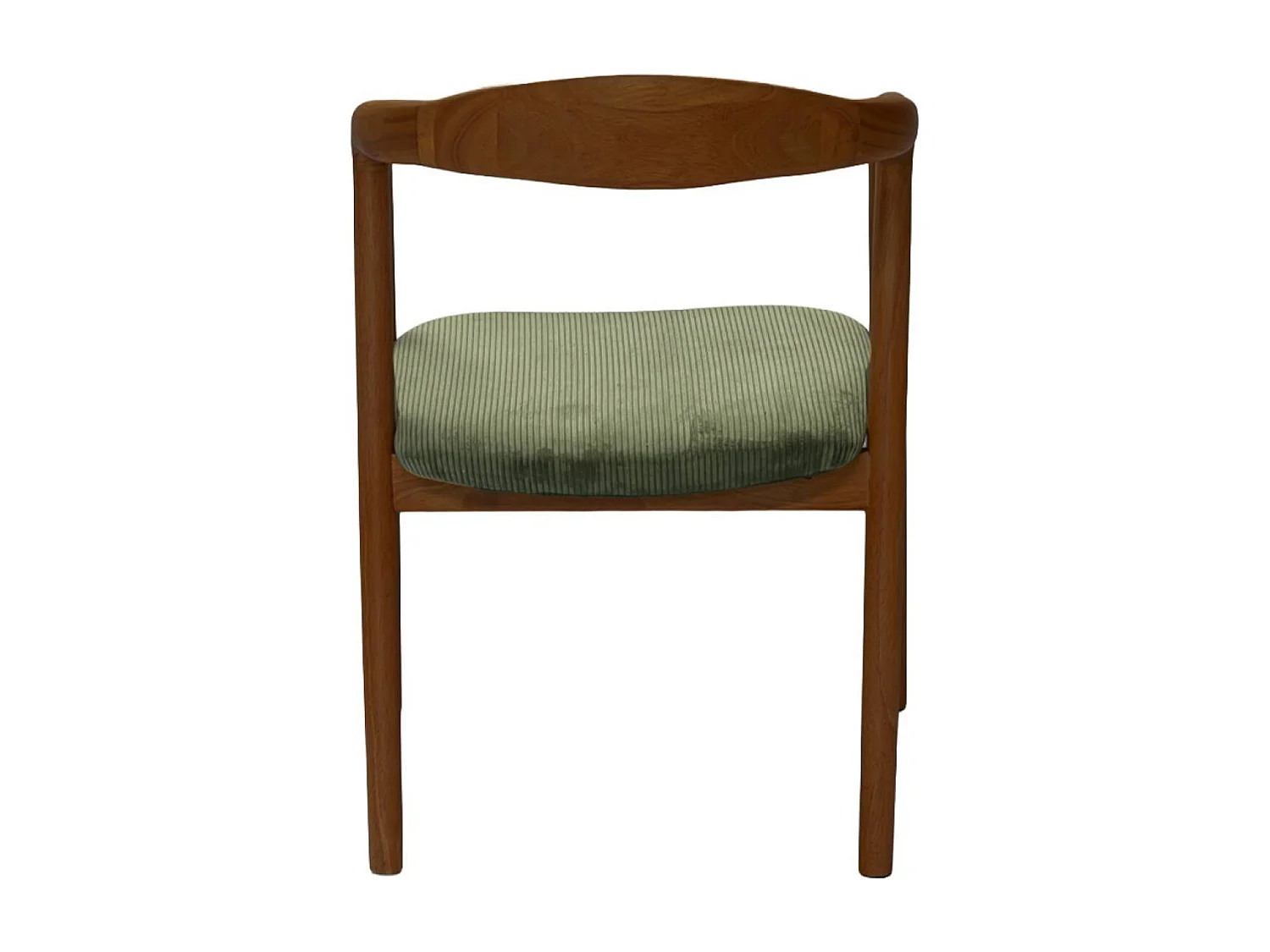 Silla vintage de madera de hevea nogal y pana, set de 2 nogal