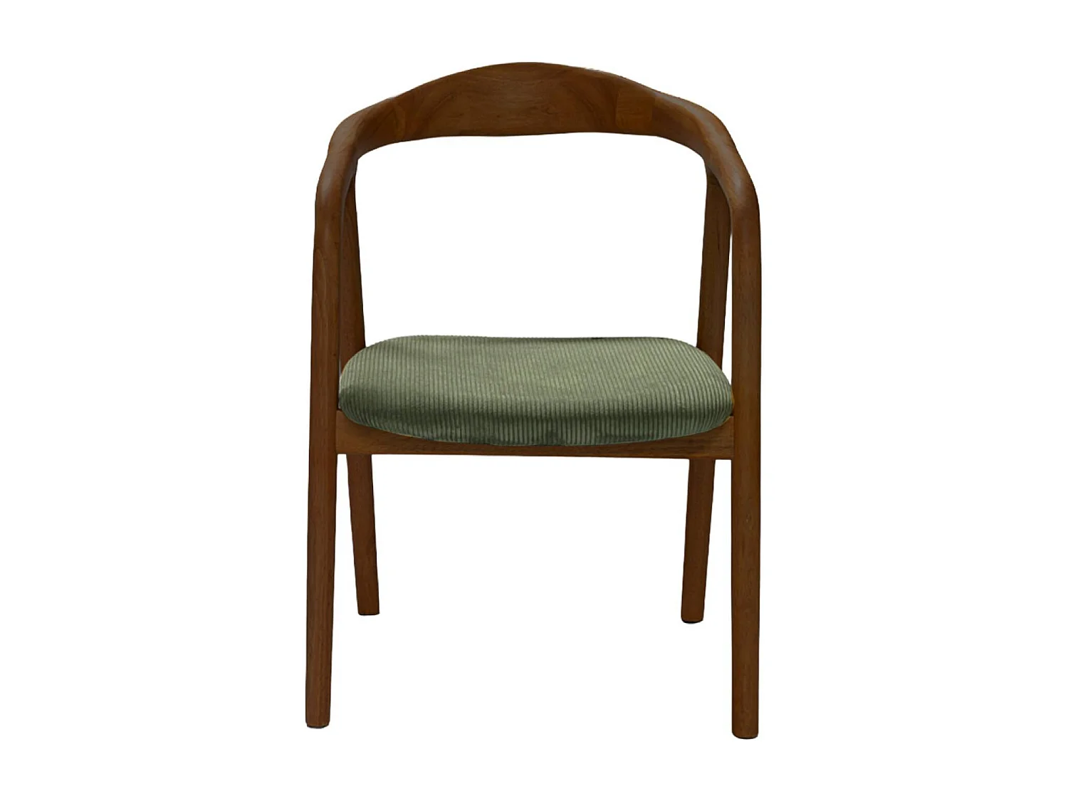 Silla vintage de madera de hevea nogal y pana, set de 2 nogal