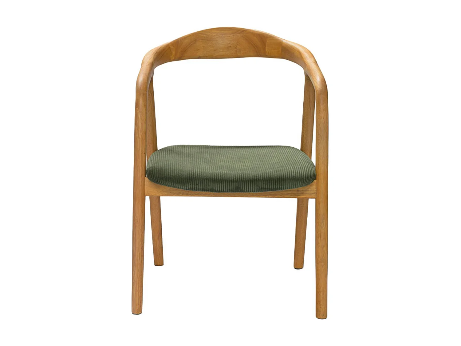 Set di 2 sedie vintage in legno di hevea e velluto a coste, marrone