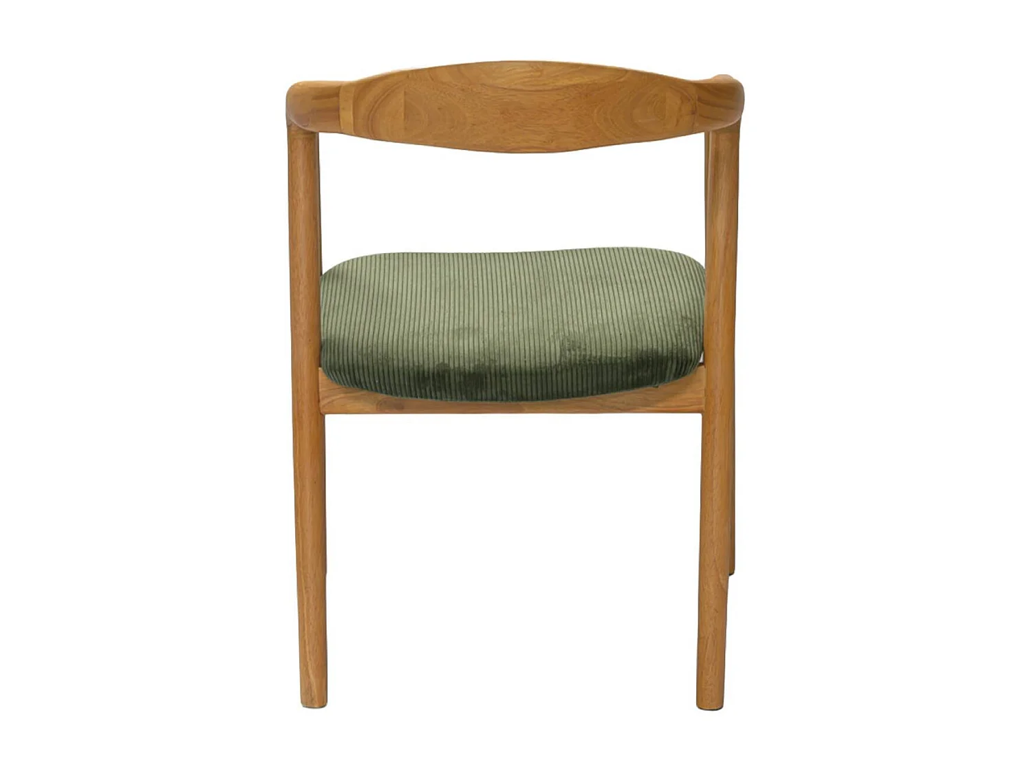 Silla vintage de madera de hevea y pana, set de 2 natural