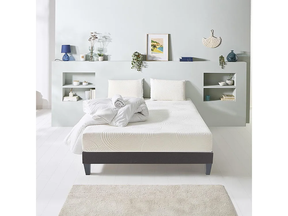 BELLECOUR LITERIE | Pack Prêt à dormir VOSGES 90x200 cm | Matelas Mousse Haute Densité + Sommier + Accessoires