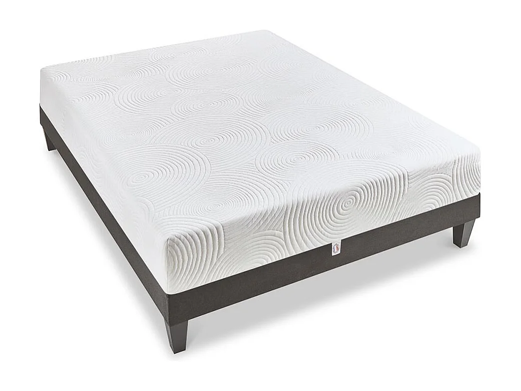 BELLECOUR LITERIE | Ensemble VOSGES 90x190 cm | Matelas Mousse Haute Densité + Sommier Bois