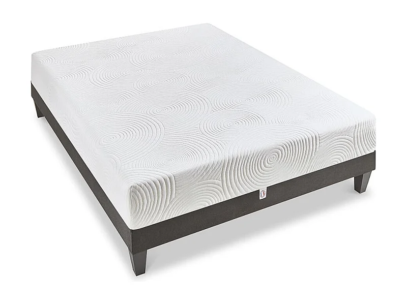 BELLECOUR LITERIE | Ensemble VOSGES 140x200 cm | Matelas Mousse Haute Densité + Sommier Bois