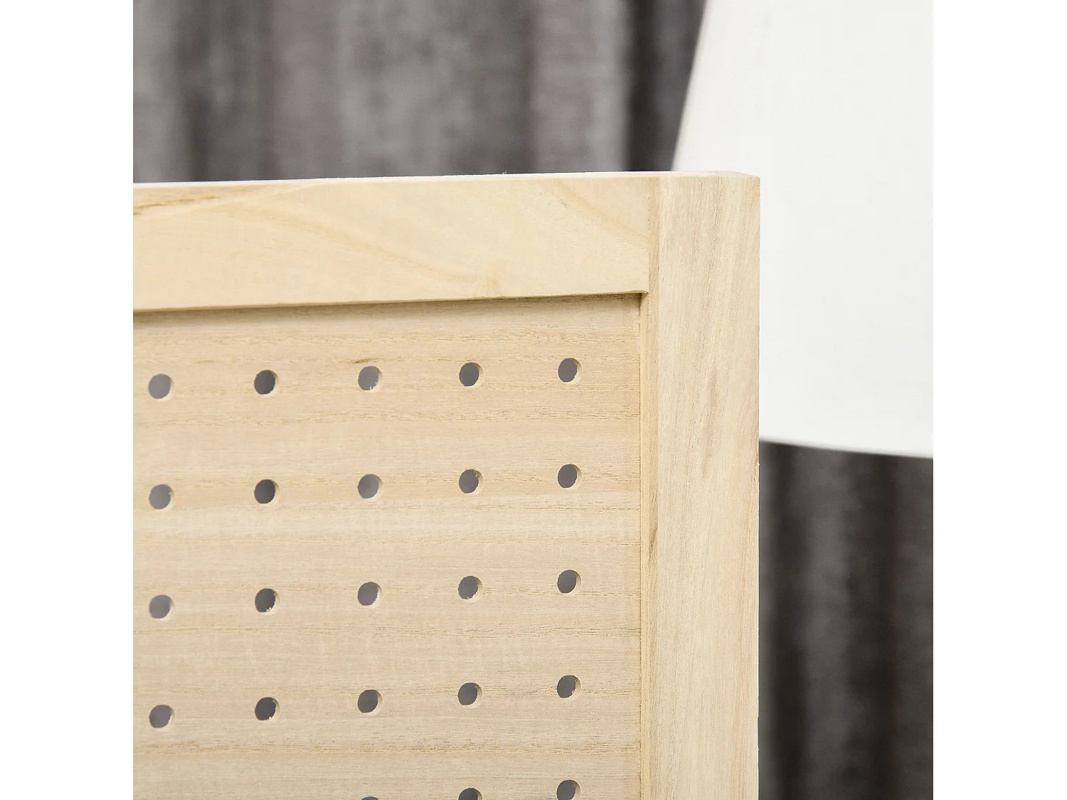 Paravent intérieur en bois 4 panneaux 152 x 144,5 cm pliable bois naturel