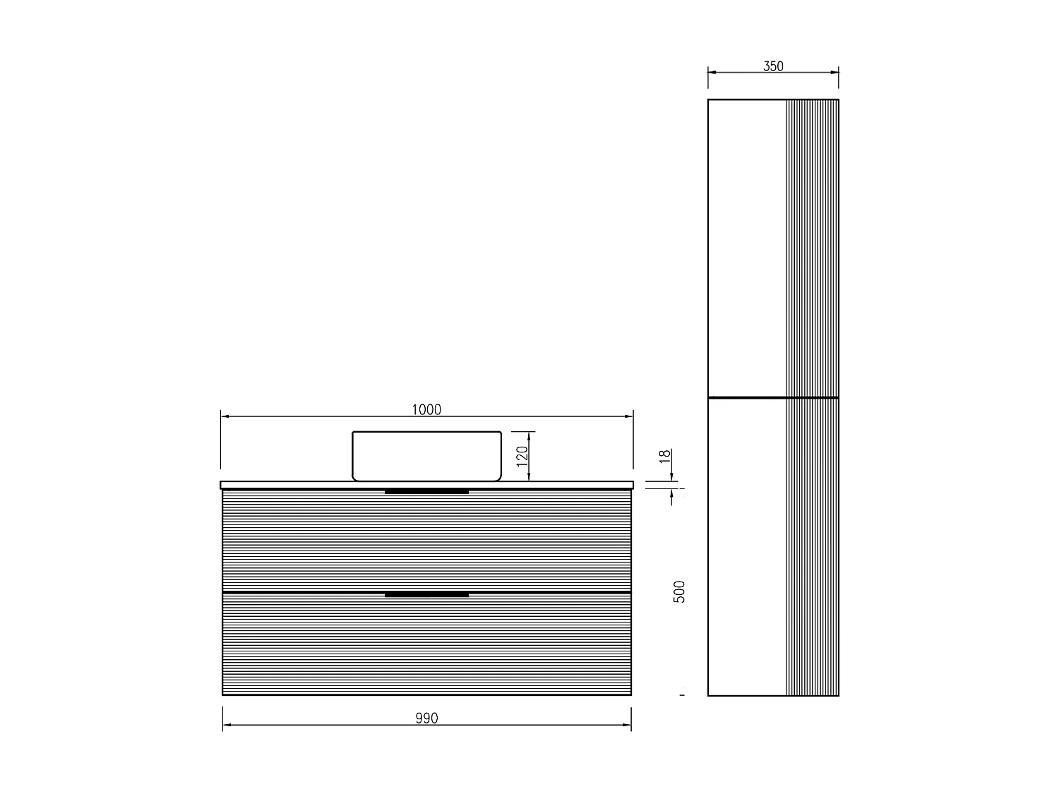 Ensemble salle de bain 100 cm noir vasque à poser noir Aqualinea