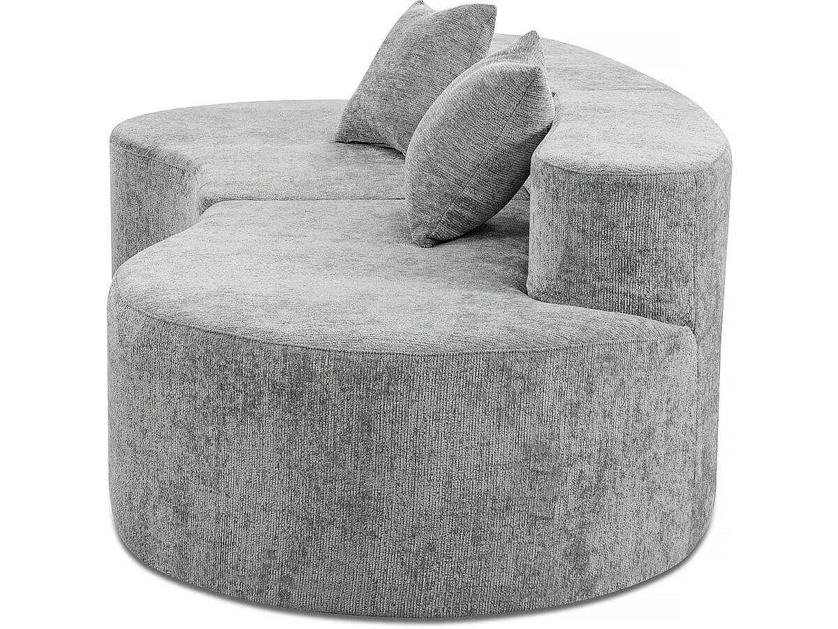 Stilfull 3-sitsig soffa i texturerat tyg "Avola" i grått - Enkel montering & hög komfort