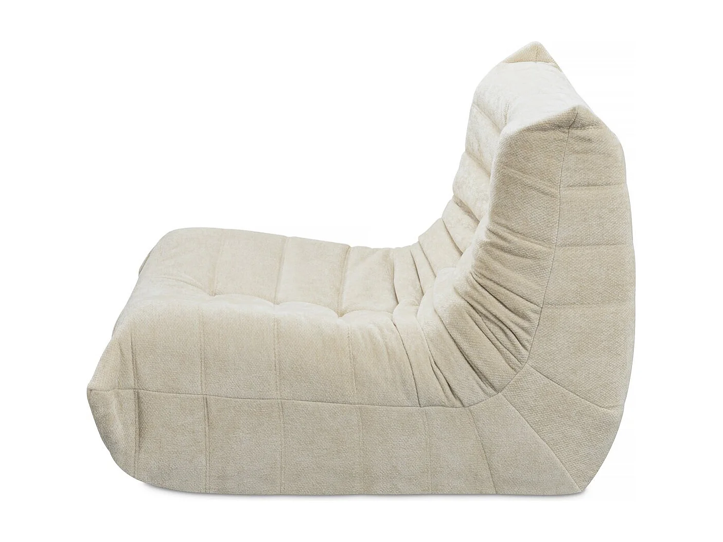 Set aus 3 modularen Velasca Sesseln aus beigem strukturiertem Stoff, Schaumstoffkomfort 30kg/m³, Maße 95x100x75 cm