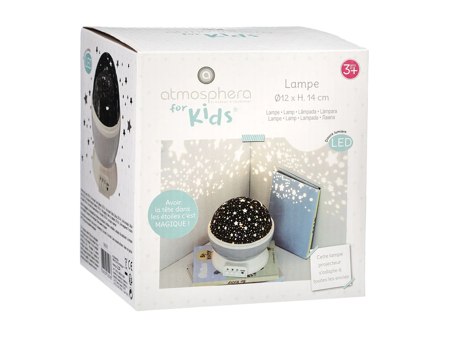 Veilleuse Projecteur Rotative "Etoile" 14cm Gris