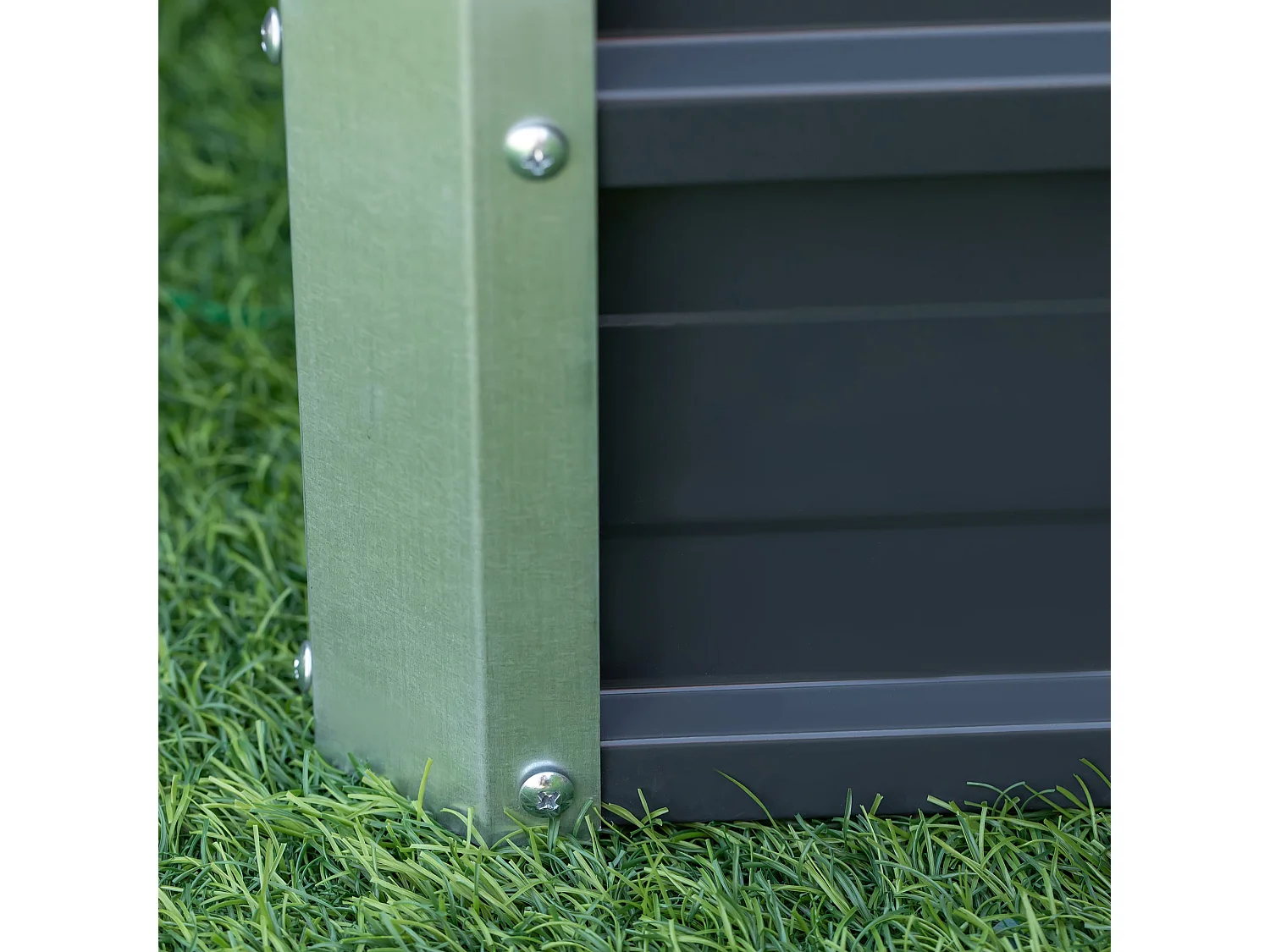 Carré potager rectangulaire dim. 66 x 47 x 40 cm tôle d'acier ondulée anthracite