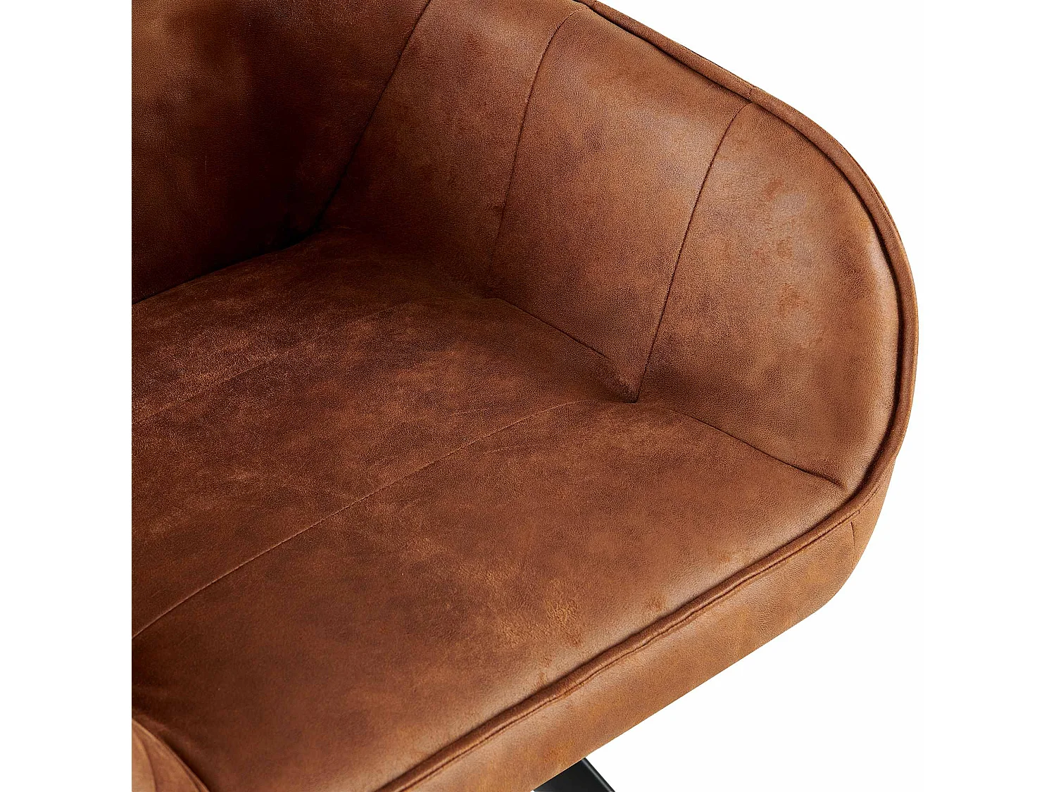 chaise salle à manger - Similicuir - Marron clair - Pettuli