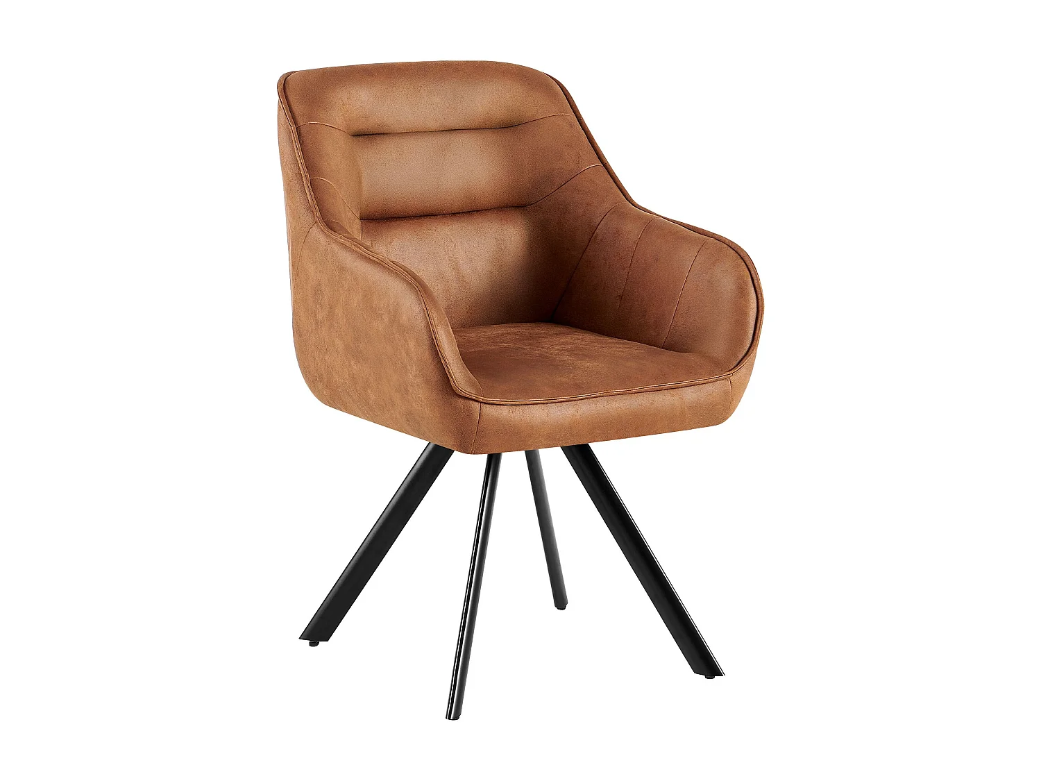 chaise salle à manger - Similicuir - Marron clair - Pettuli