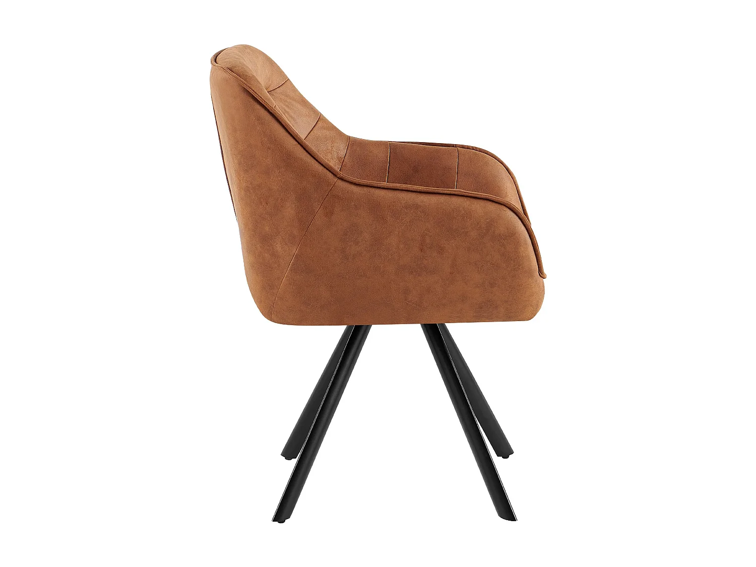 chaise salle à manger - Similicuir - Marron clair - Pettuli