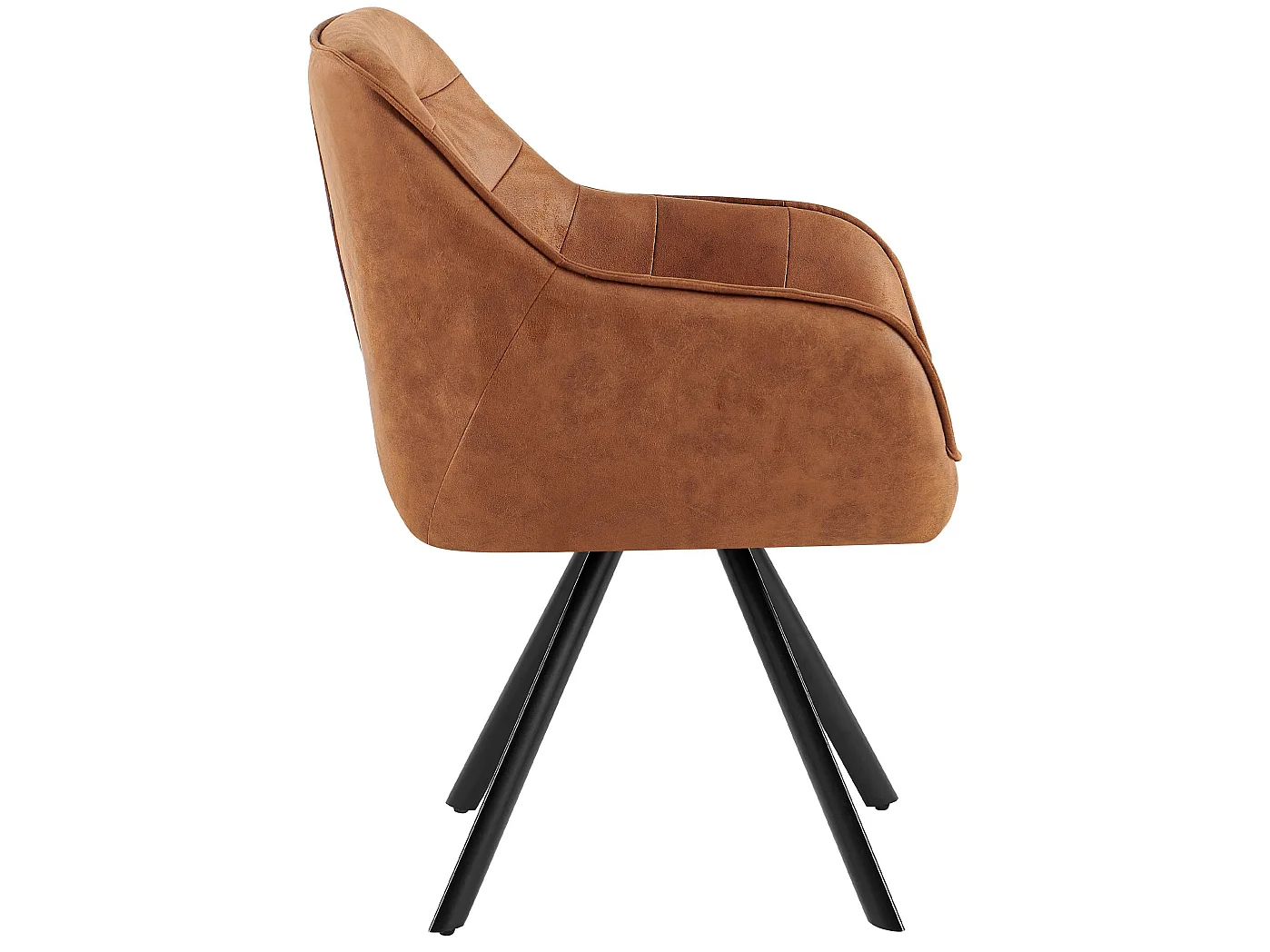 chaise salle à manger - Similicuir - Marron clair - Pettuli