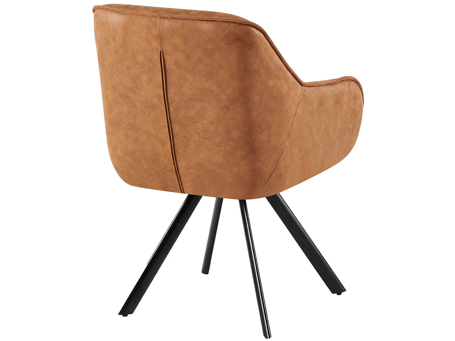 chaise salle à manger - Similicuir - Marron clair - Pettuli