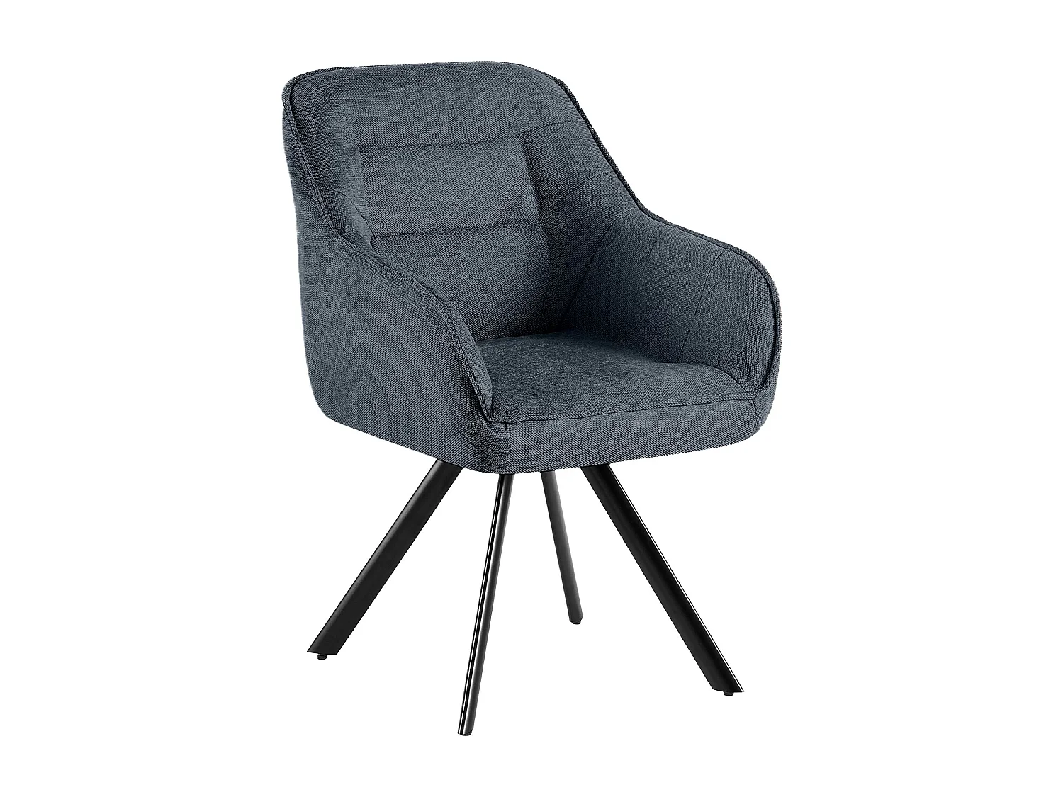 chaise salle à manger - Tissu - Gris foncé - Pettuli